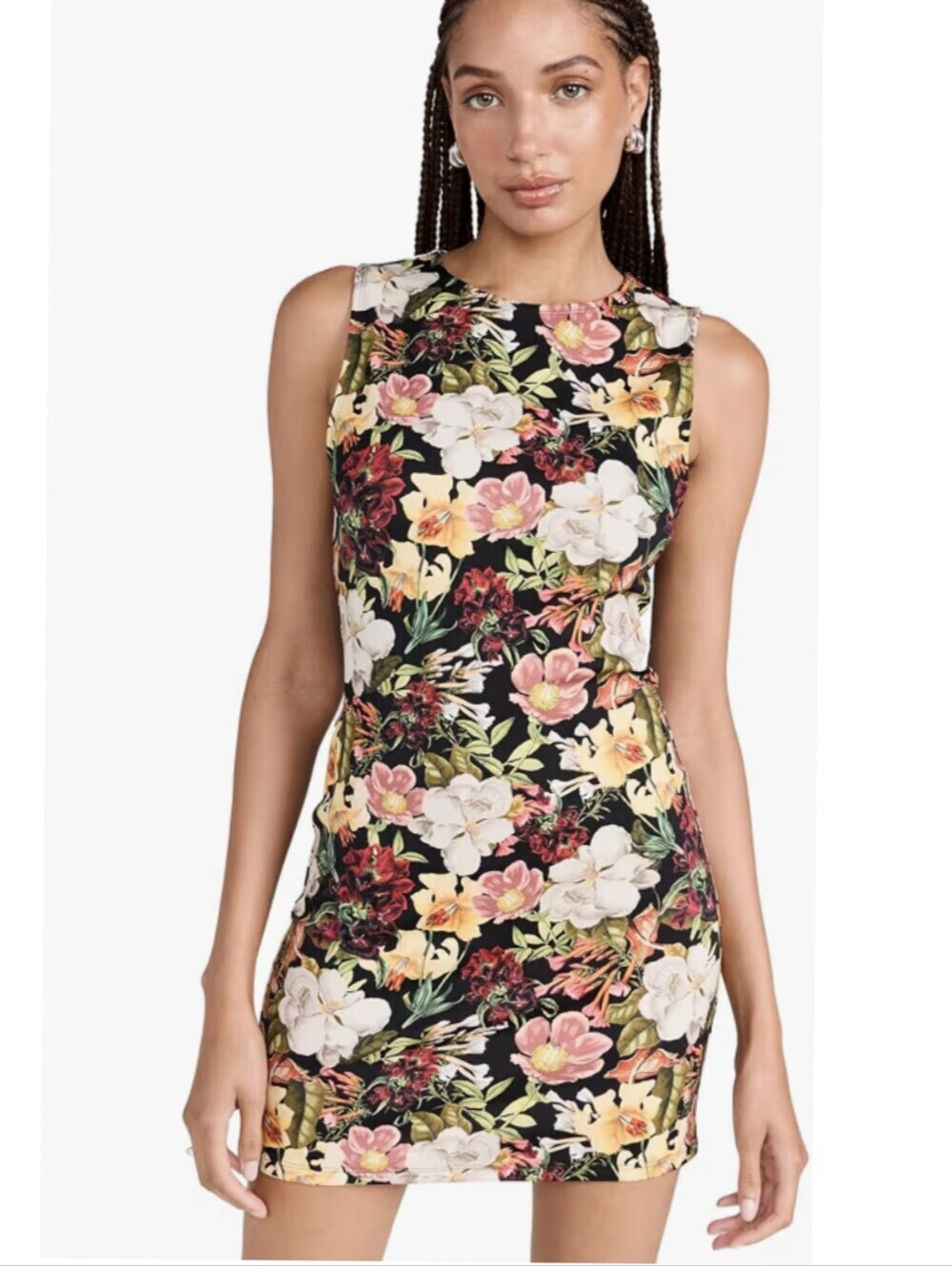 NEW Alice + Olivia Wynell Floral Sheath Minidress In Juniper Floral Black